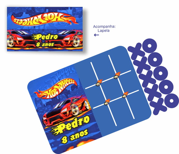 Jogo da Velha Hot Wheels em mdf