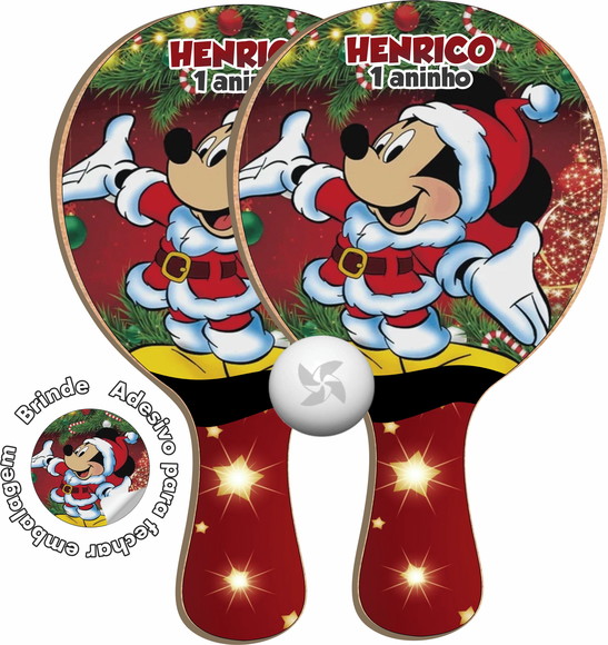 Kit Raquetes Ping Pong - Mickey Natalino
