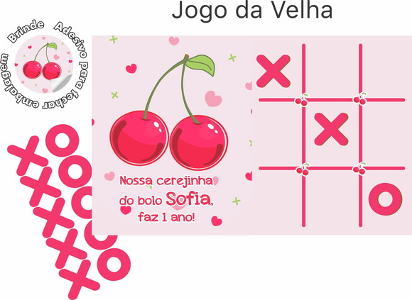 Jogo da Velha mdf Cereja