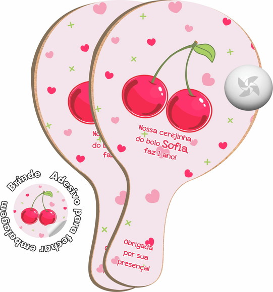 Kit Raquetes Ping Pong - Cereja