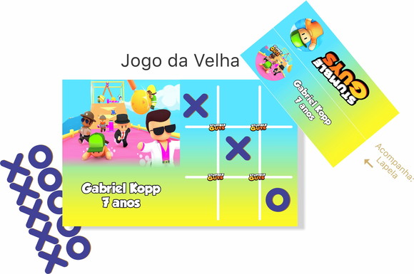 Jogo da Velha mdf Stumble Guys - Todos os Temas