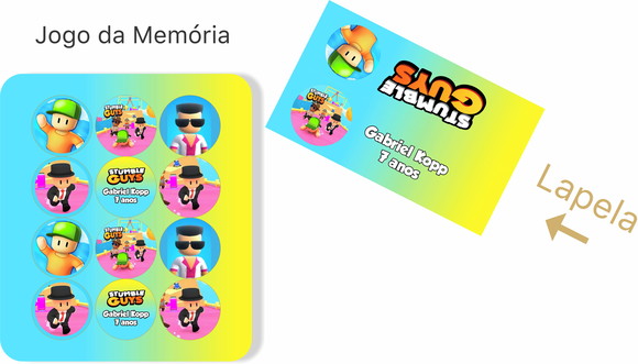 Jogo da Memória Stumble Guys em mdf