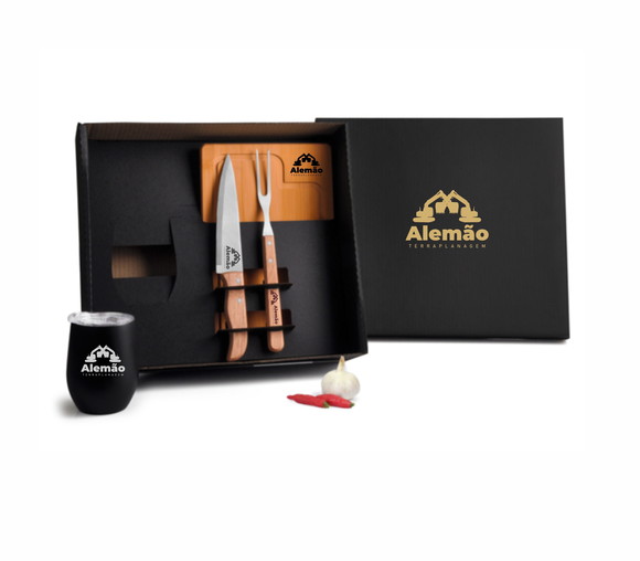 Kit para Churrasco com Copo Térmico - 4 Pçs