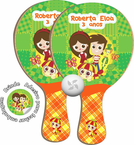 Kit Raquetes Ping Pong Sítio do Pica Pau Amarelo