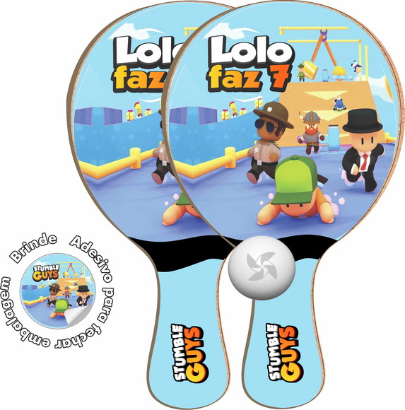 Kit Raquetes Ping Pong Stumble Guys