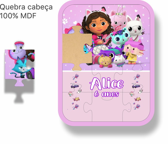 Quebra Cabeça em mdf Colorido Casa Mágica da Gaby