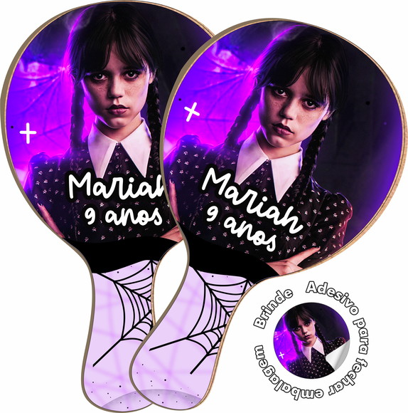 Kit Raquetes Ping Pong - Wandinha Addams