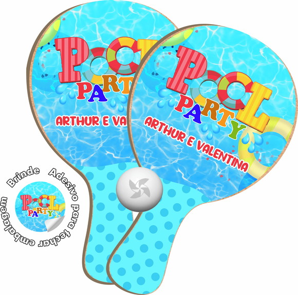 Kit Raquetes Ping Pong - Pool Party