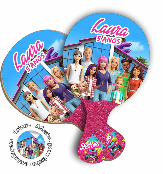 Kit Raquetes Ping Pong - Barbie Girl