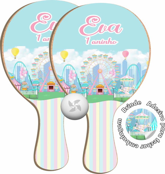 Kit Raquetes Ping Pong - Parque de Diversões
