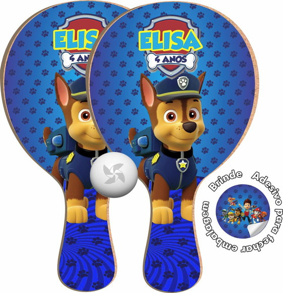 Kit Raquetes Ping Pong - Patrulha Canina Chase