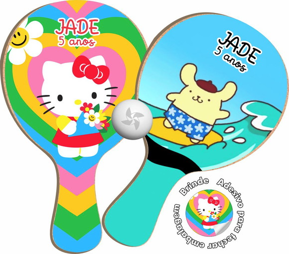 Kit Raquetes Ping Pong - Hello Kitty