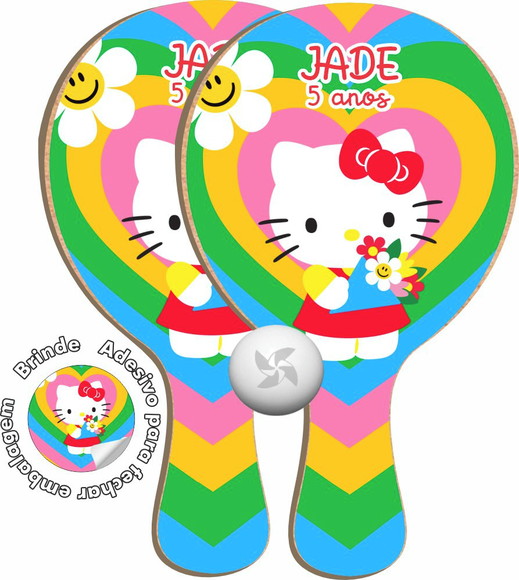 Kit Raquetes Ping Pong - Hello Kitty