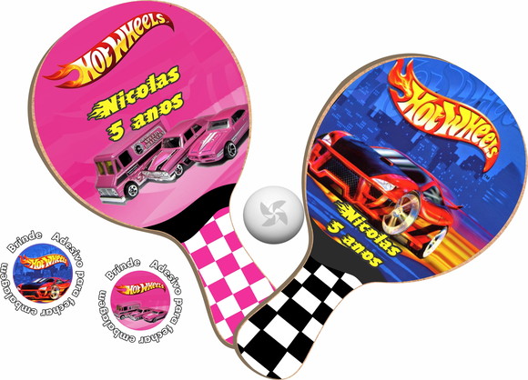 Kit Raquete de Ping Pong - Hot Wheels