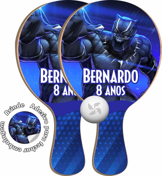 Kit Raquetes Ping Pong - Pantera Negra