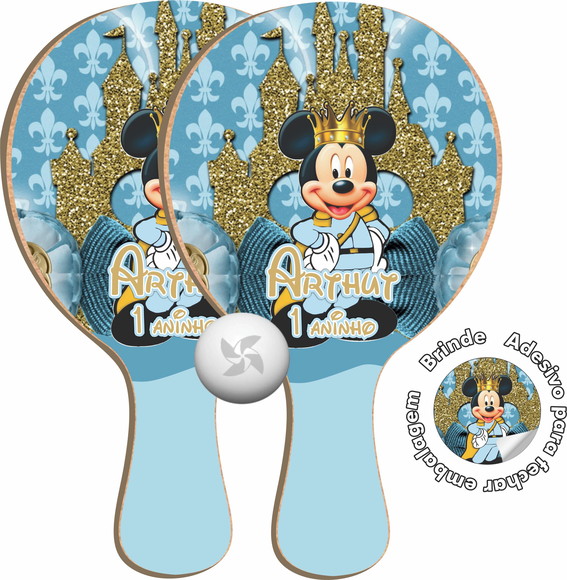 Kit Raquetes Ping Pong - Mickey Realeza