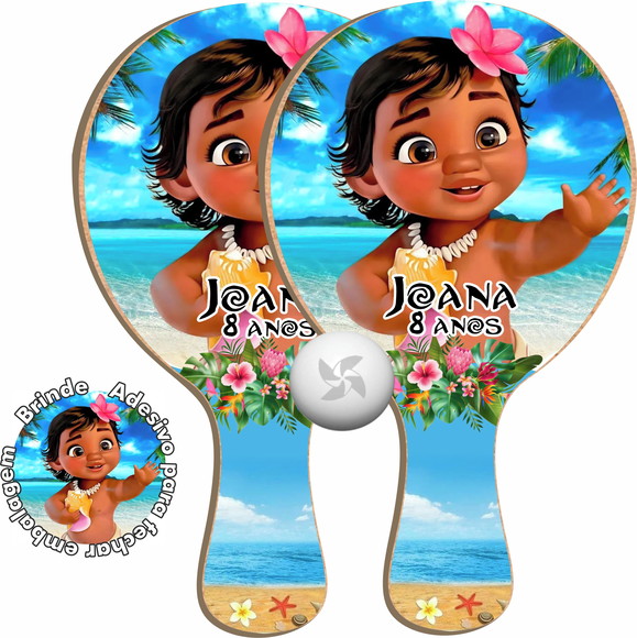 Kit Raquetes Ping Pong - Moana Baby