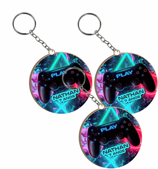 Chaveiro Personalizado mdf Colorido Gamer