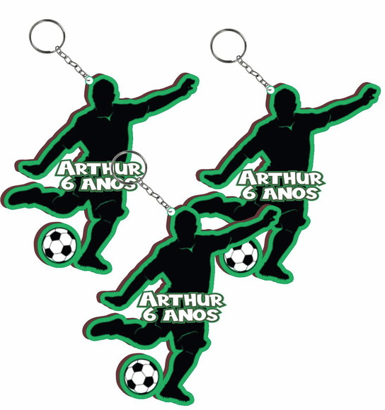 Chaveiro Futebol Encantado em mdf Colorido