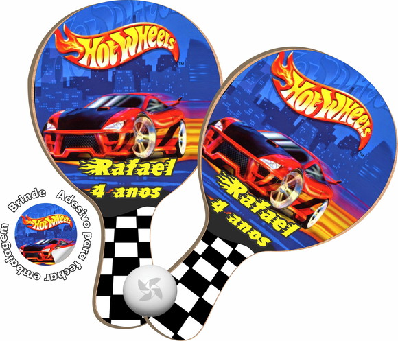 Kit Raquete de Ping Pong - Hot Wheels