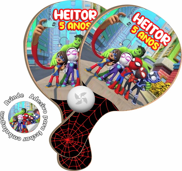 Kit Raquetes Ping Pong Spidey e Seus Amigos Espetaculares
