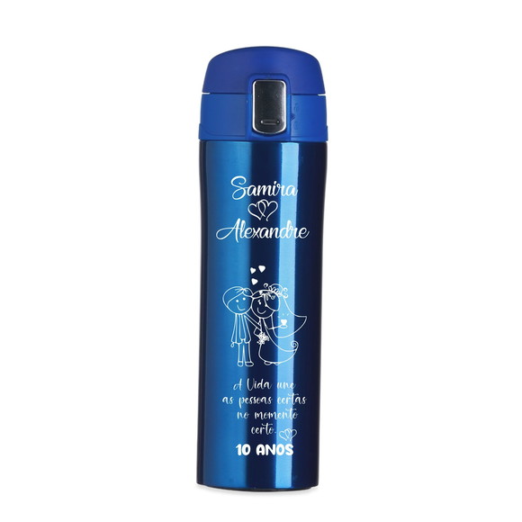 Garrafa Térmica 450 ml Personalizada a Laser Casamento