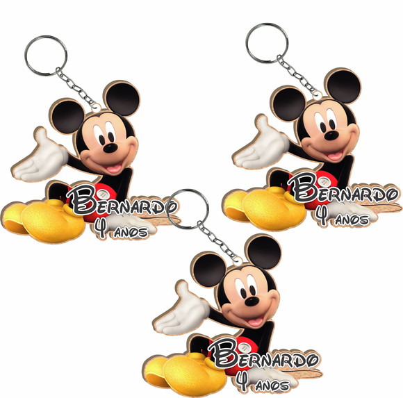 Chaveiro Mickey em mdf Colorido