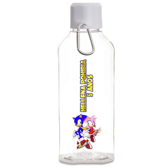 Garrafa de Água Personalizada Garrafinha Sonic Amy Rose