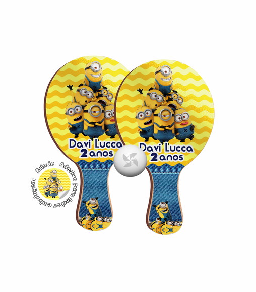 Kit Chaveiros e Raquetes Ping Pong - Minions