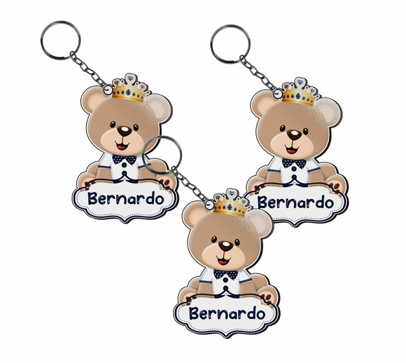 Chaveiro Urso Realeza em mdf Colorido