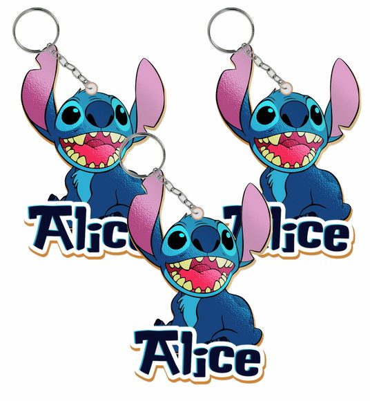 Chaveiro Lilo And Stitch em mdf Colorido