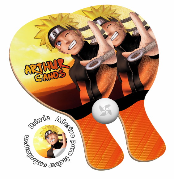 Kit Raquetes Ping Pong Naruto
