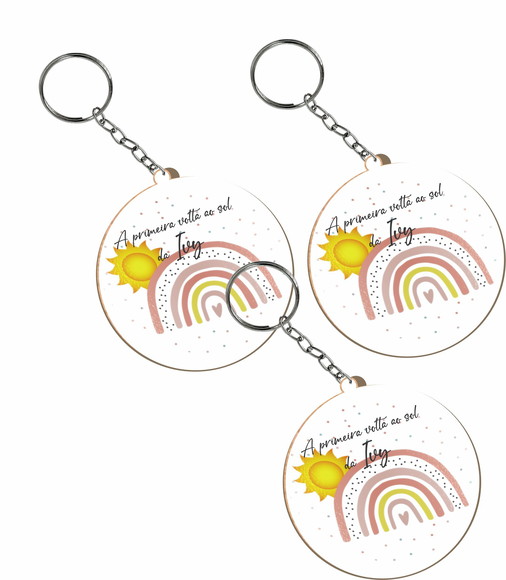 Chaveiro de Lembrança Colorido Arco Iris Boho