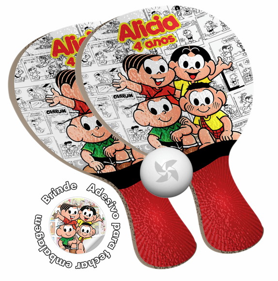 Kit Raquetes Ping Pong Turma da Mônica