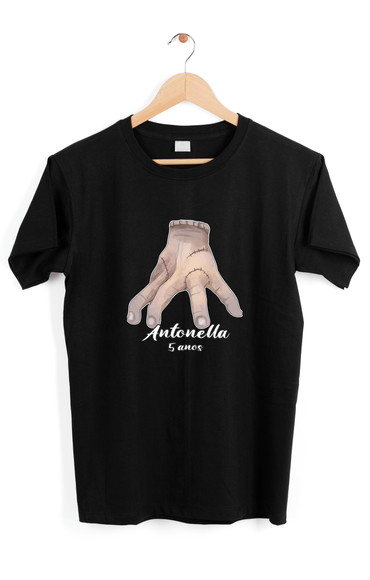 Camiseta Maozinha Wandinha Festa Aniversário Infantil