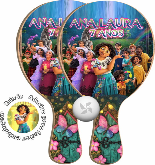Kit Raquetes Ping Pong - Encanto