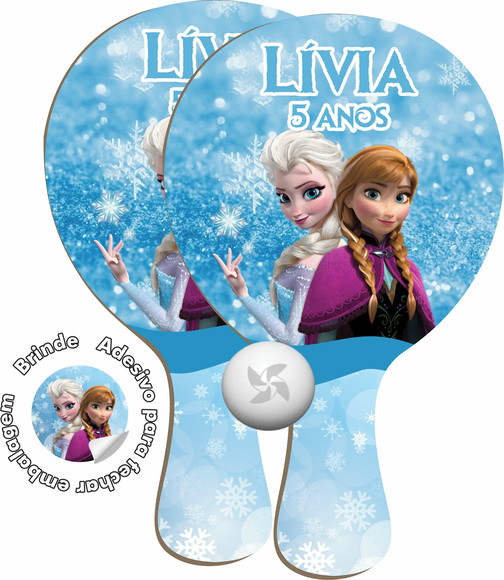 Kit Raquetes Ping Pong - Frozen Anna Elsa