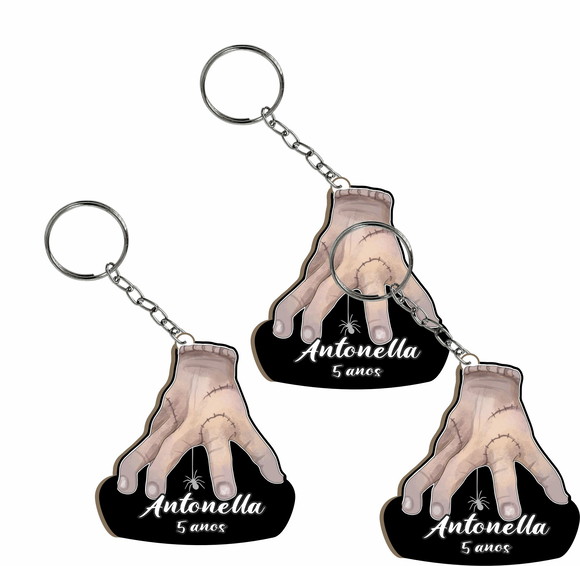 Chaveiro de Lembrança Infantil Mãozinha Wandinha