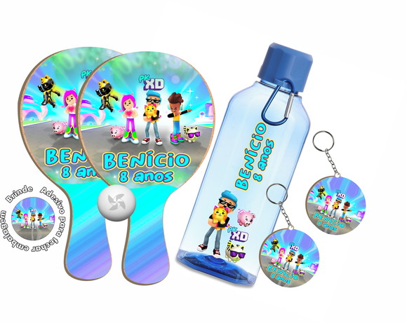 Kit Chaveiros, Squeezes e Raquetes Ping Pong - Pkxd