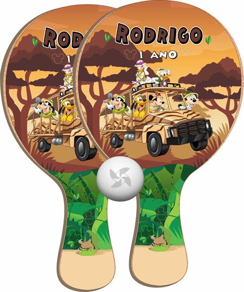 Kit Raquetes Ping Pong Mickey Safari