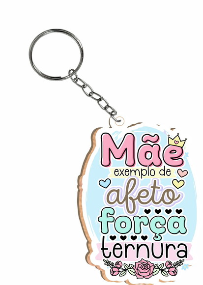 Chaveiro Personalizado mdf Colorido Feliz Dia das Mães