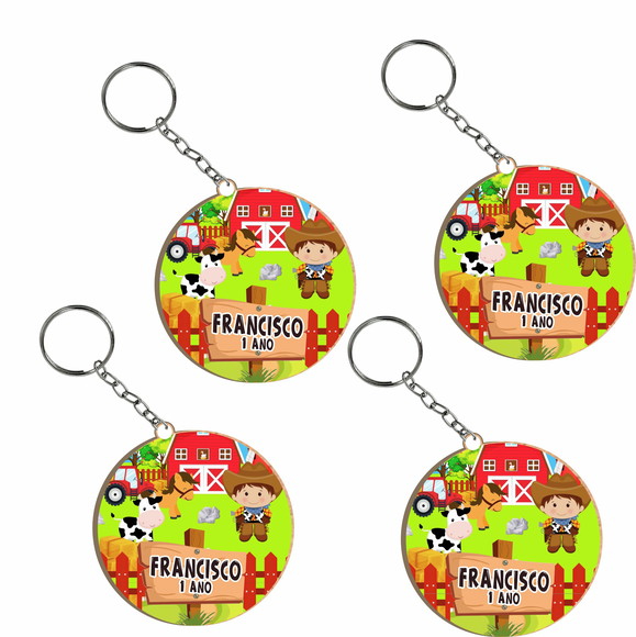 Chaveiro de Lembrança Colorido Fazendinha