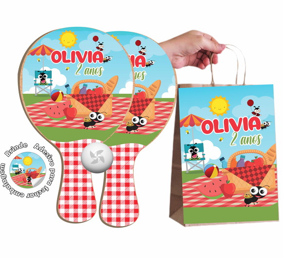 Kit Sacola de Papel e Raquete Ping Pong - Picnic
