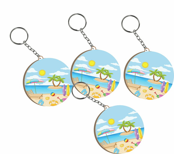 Chaveiro de Lembrança Colorido Praia Infantil