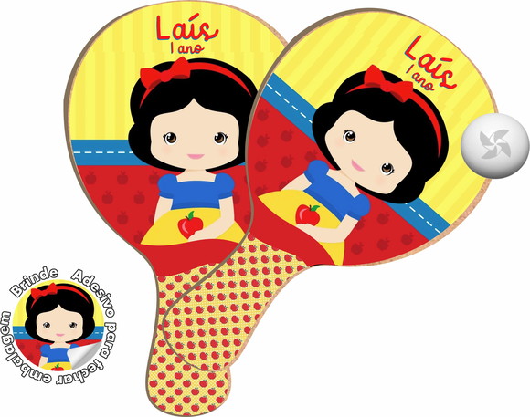 Kit Raquetes Ping Pong - Branca de Neve Cute