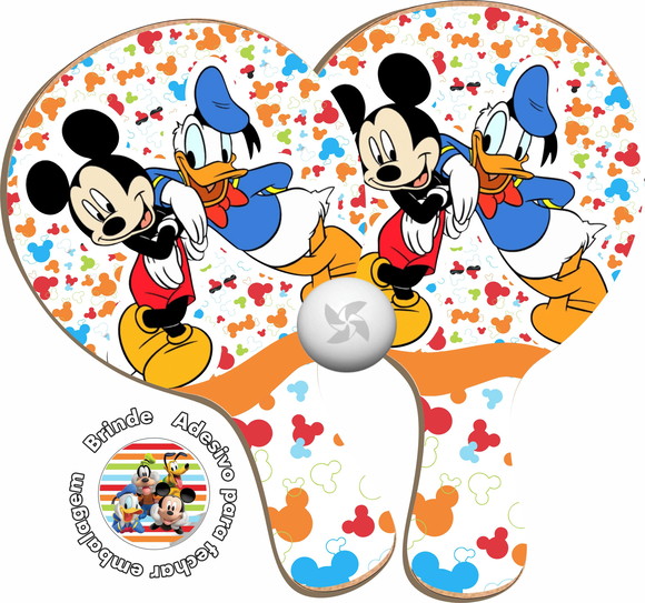 Kit Raquetes Ping Pong - Mickey Minnie Pluto Margarida