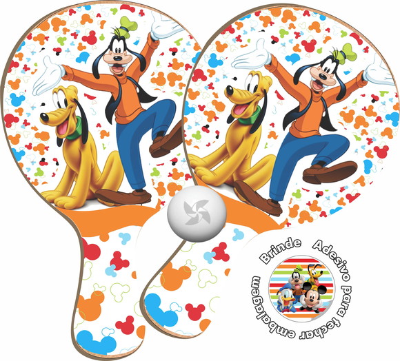 Kit Raquetes Ping Pong - Mickey Minnie Pluto Margarida