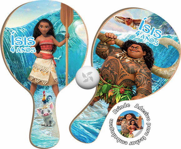 Kit Raquetes Ping Pong - Moana e Mauí