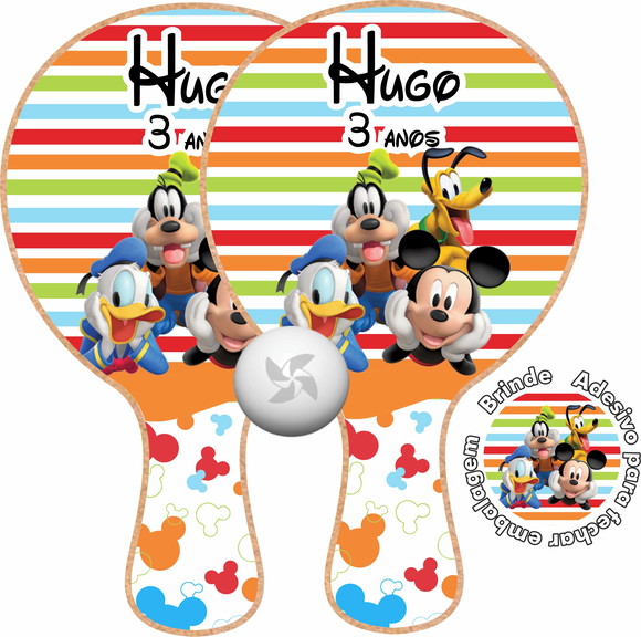 Kit Raquetes Ping Pong - Mickey Mouse e Sua Turma
