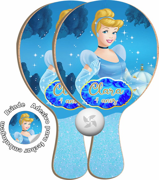 Kit Raquetes Ping Pong - Cinderela